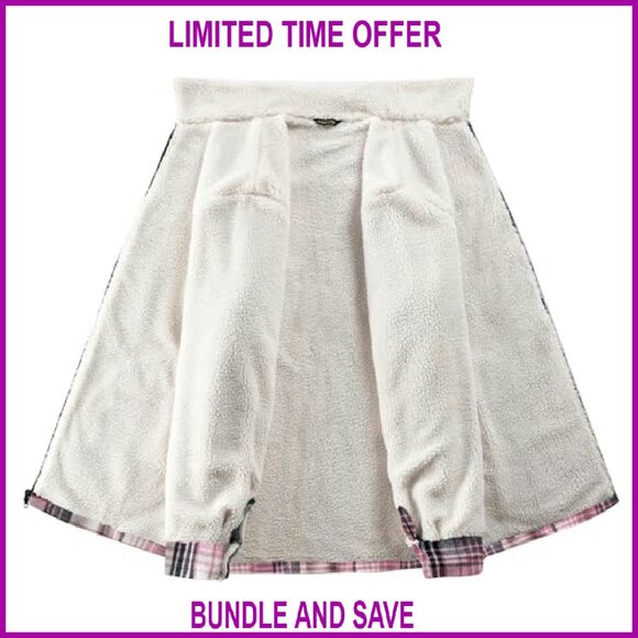 Women's Sherpa Lined Fleece Jacket Full Zip Plaid Flannel Casual - Picture 5 of 8